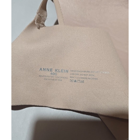 Anne Klein Beige Full Coverage Adjustable Straps Underwire T-Shirt Bra Size 40C - Picture 4 of 4